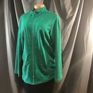 Cozy green studded jacket